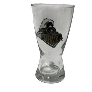 Purdue Boilermakers Pilsner Glass Clear Black Gold Train Logo NCAA 6 Inch 4490